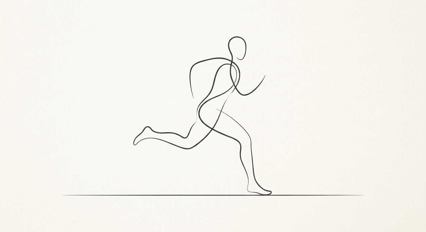 Line drawing of a runner